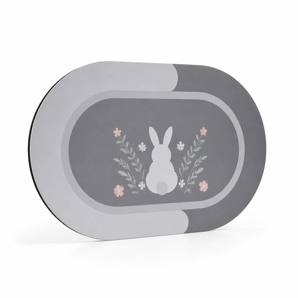 Bath Mat Bunny & Floral Non-Slip Machine Washable