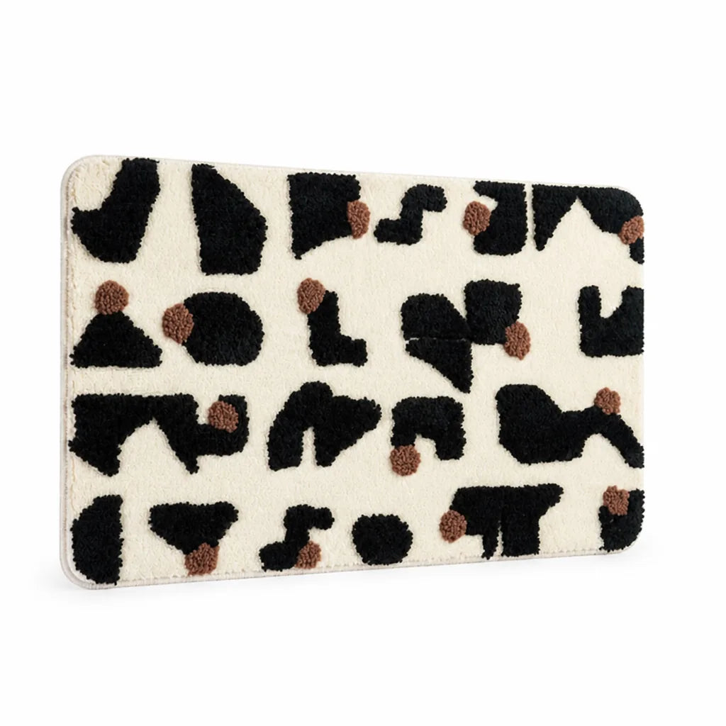 Bath Mat Soft Microfiber Raised Tuft Non-Slip Backing
