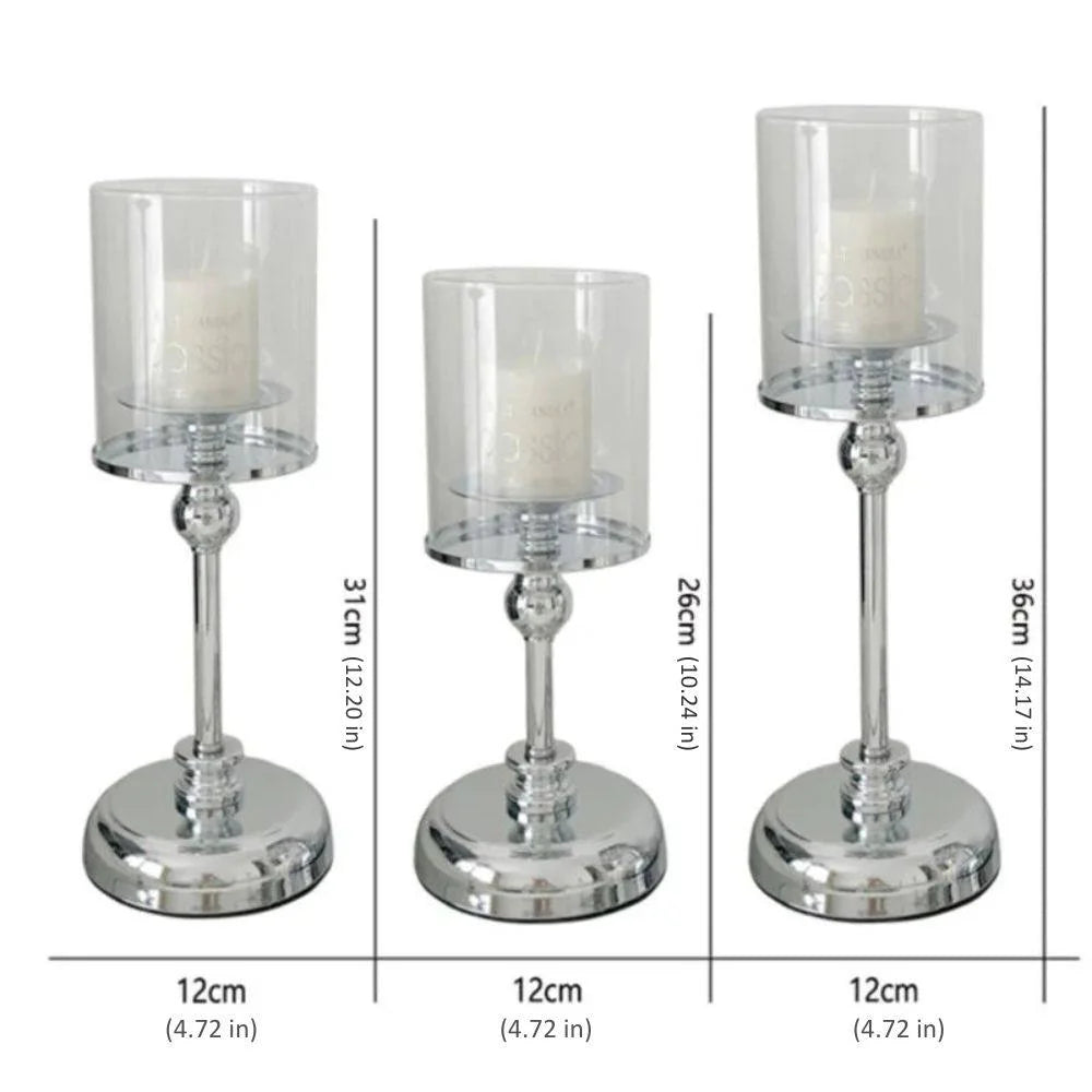 Candle Holder Nordic Minimalist Metal Finish Three Heights