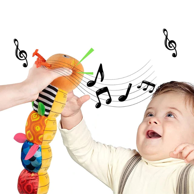 Caterpillar Rattle Plush Tummy Time Crinkle & Music