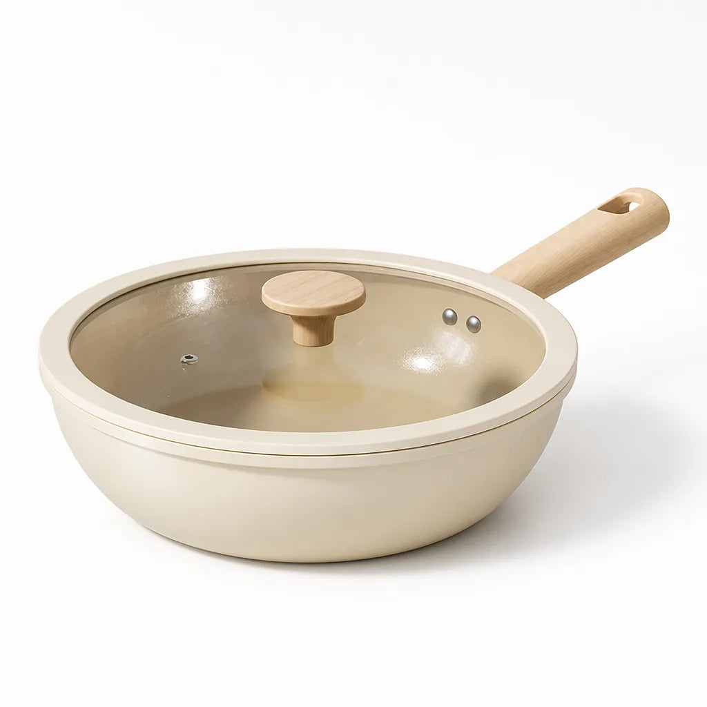 Ceramic Pot Non-Stick Tempered Glass Lid