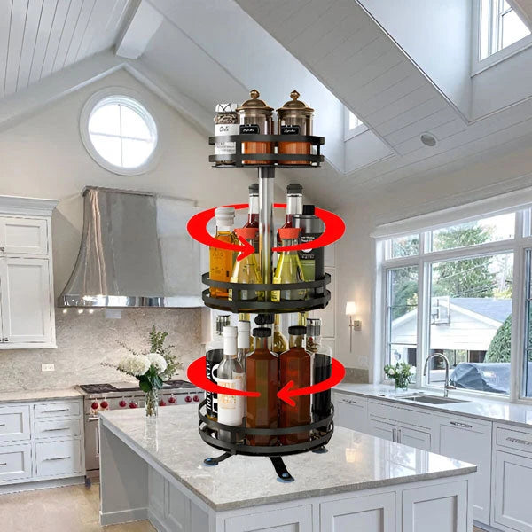 Countertop Organizer 3-Tier Rotating Metal Frame