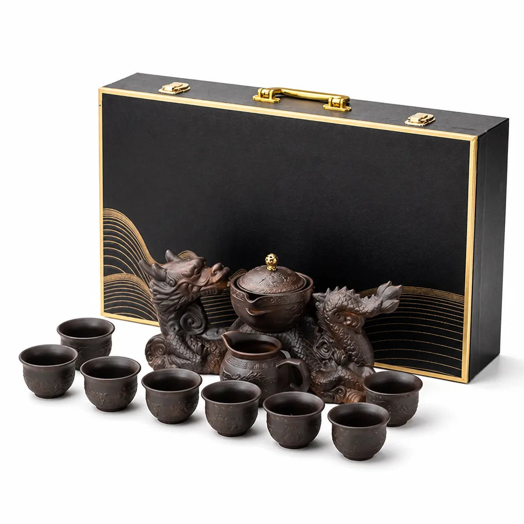 Dragon-Inspired Semi-Automatic Magnetic Rotating Teapot Kung Fu Tea Set