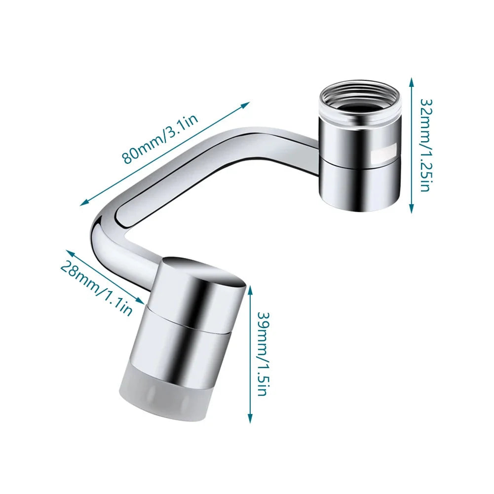 Faucet Extender 1080 Degree Rotation Dual Spray Universal Tap Fit