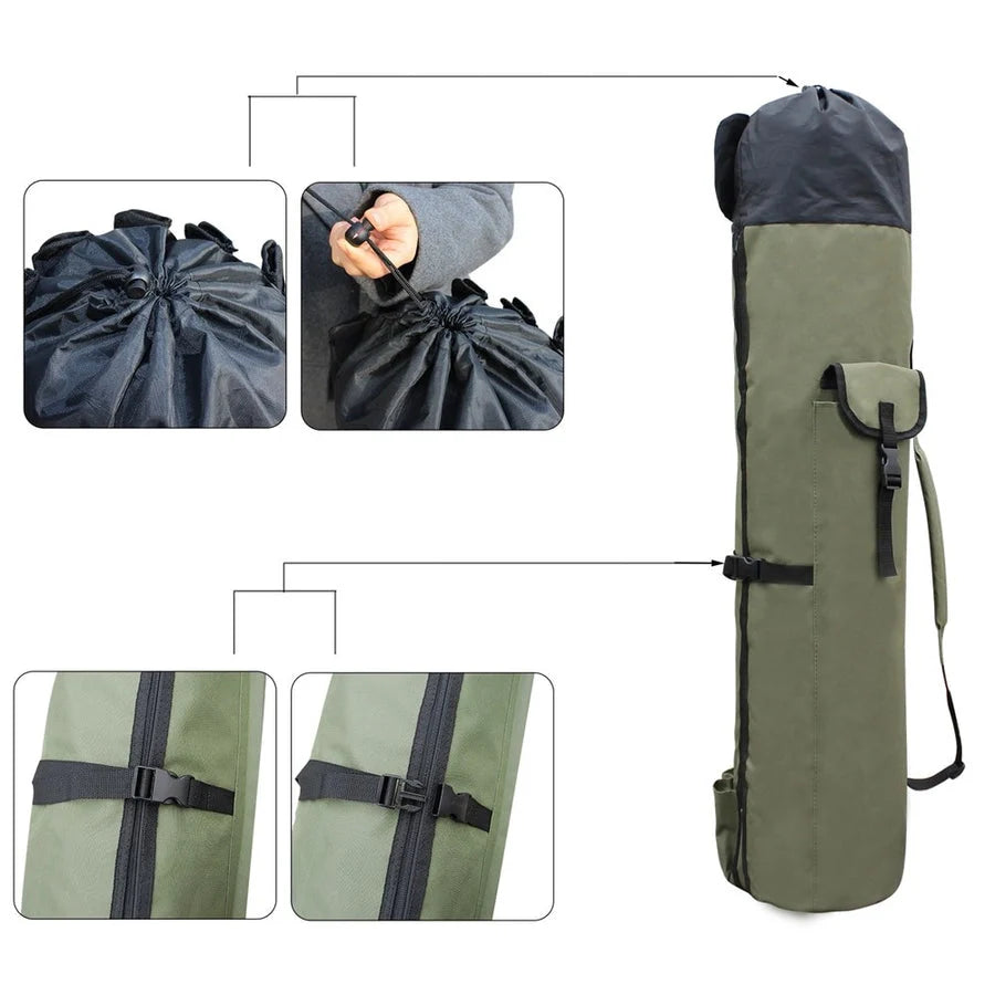 Fishing Rod & Tackle Bag Water-Resistant Oxford Collapsible