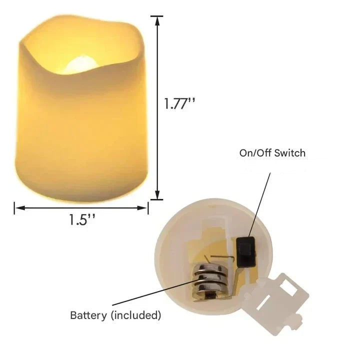 Flameless Candles Warm White Battery-Powered Pack of 24
