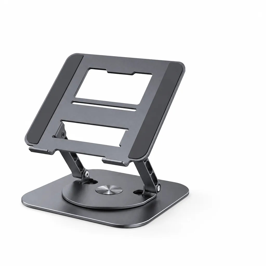 Foldable Adjustable Height Laptop Stand (360° Rotating; Fits Up to 17-Inch Laptops)