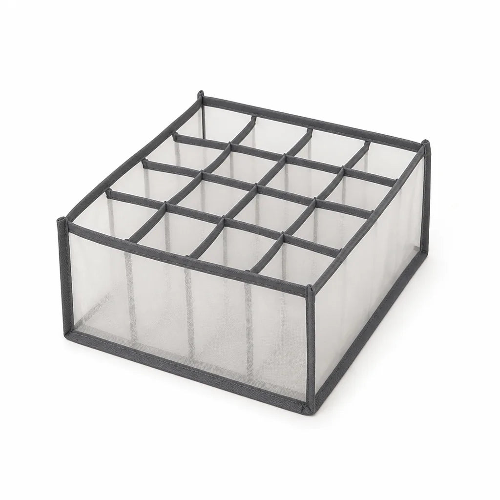 Foldable Washable Clothes Drawer Organizer With Grid Compartments