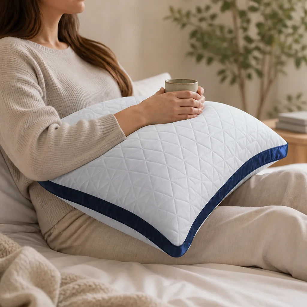 Geometric Throw Pillow With Satin-Like Trim, Removable Washable Cover
