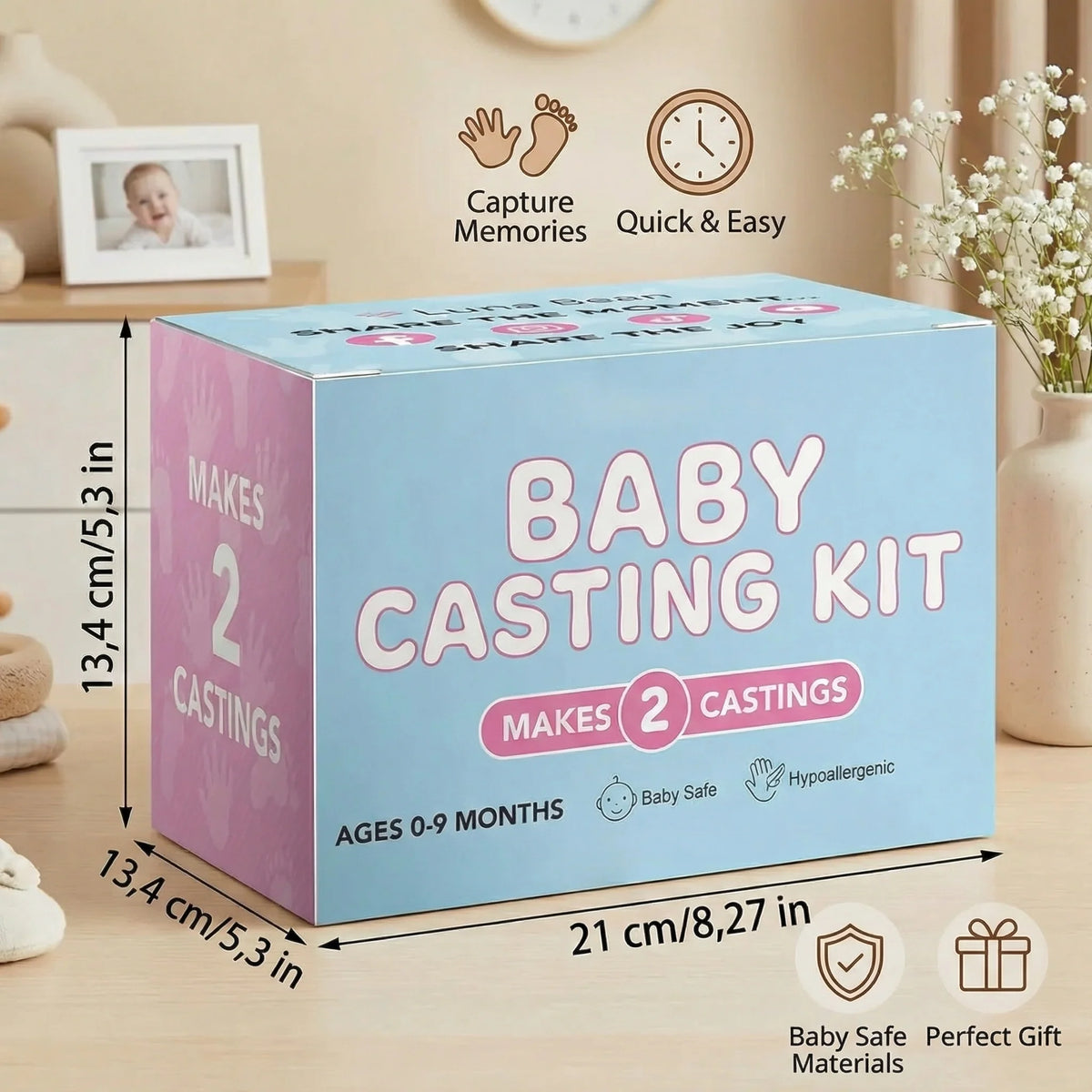 Hand And Footprint Kit Skin-Safe Ink Multiple Prints