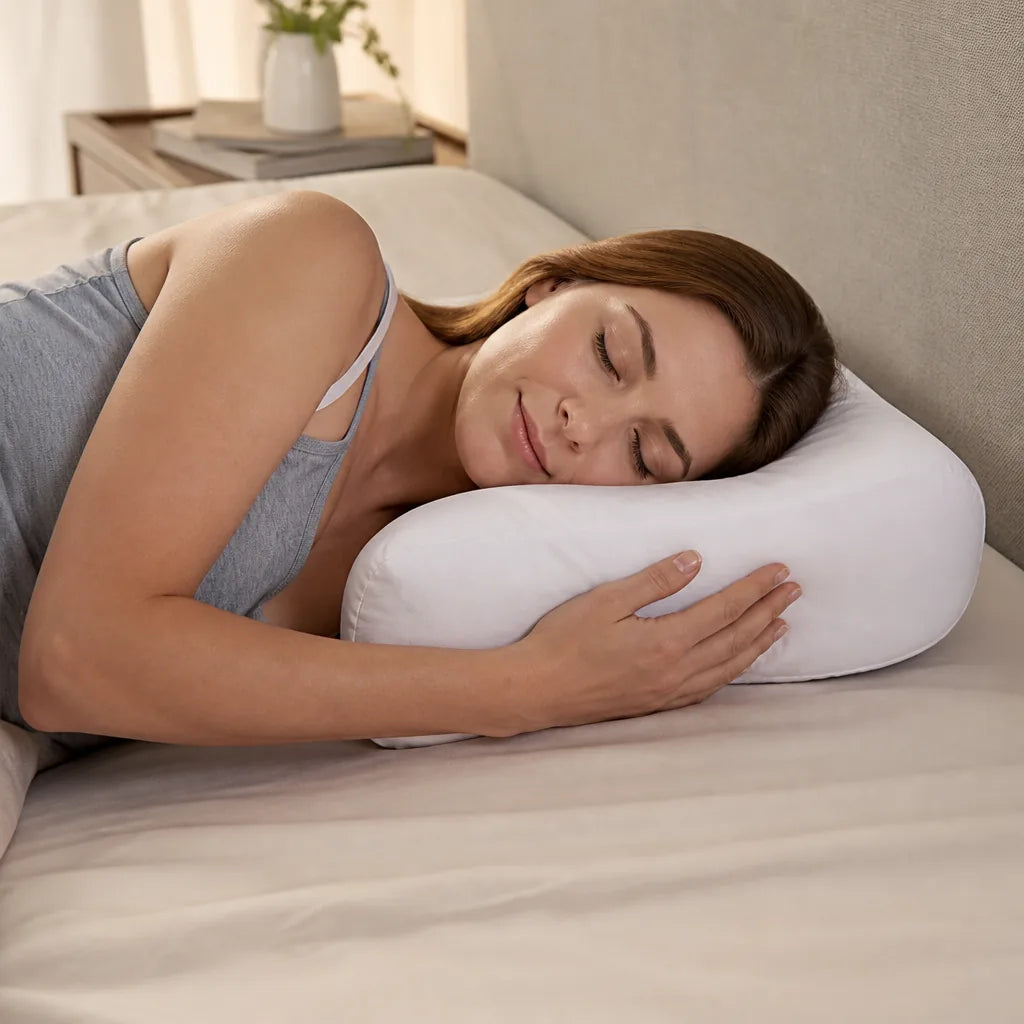Hypoallergenic Cotton Side Sleeper Pillow with Ear Recess