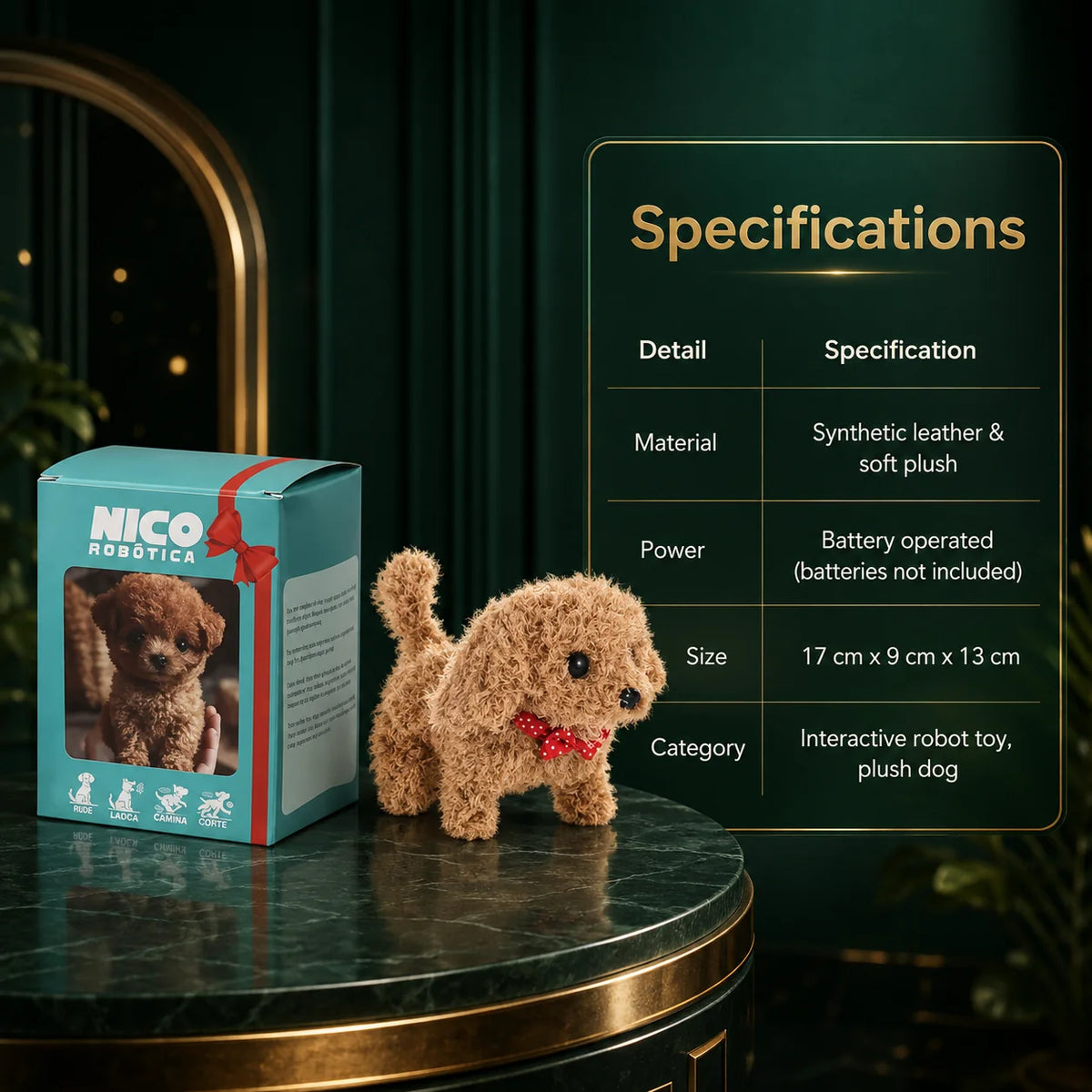 Interactive Robot Puppy Walking & Barking Plush