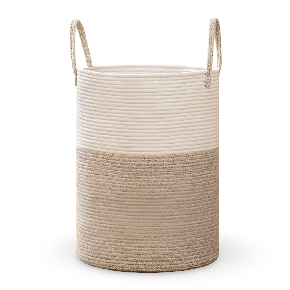 Laundry Basket Cotton Rope 58L Reinforced Handles