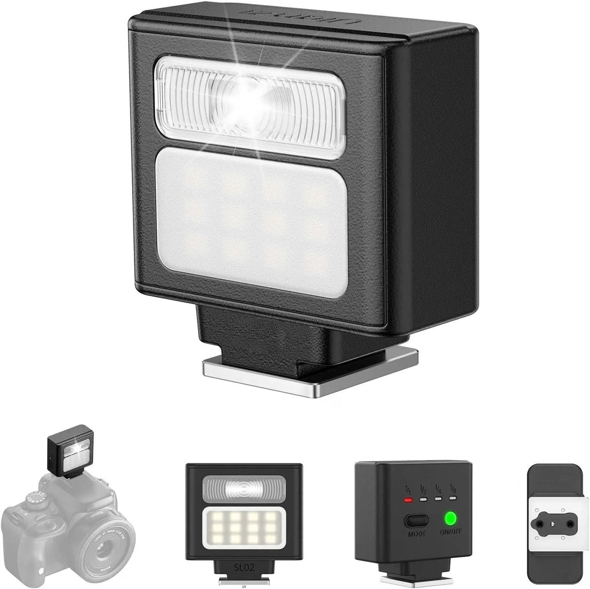 Mini On-Camera Flash Dual-Mode Rechargeable Universal Mount