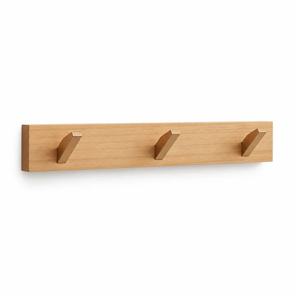 Minimalist Wall-Mounted Solid Wood Coat Rack