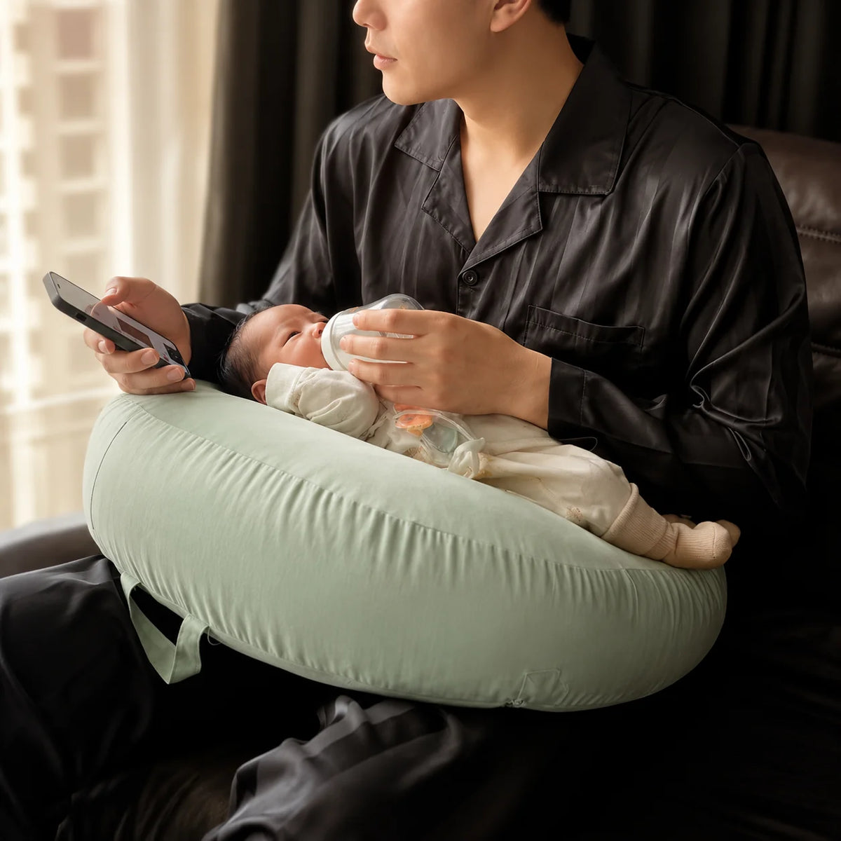 Nursing Pillow Wraparound Support Adjustable Buckle Removable Cushion