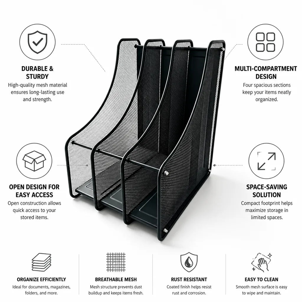 Organizer Basket Open Mesh Document Storage