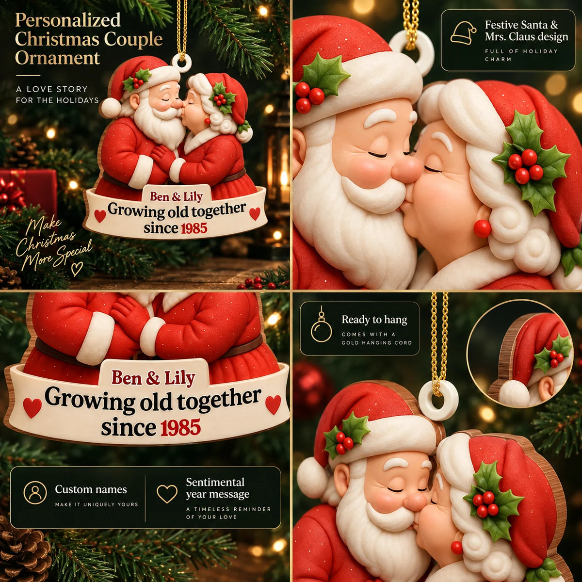 Ornament Personalized Wood Fade-Resistant Print