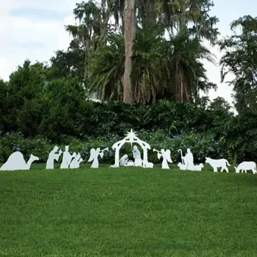 Outdoor Nativity Set Weather-Resistant PVC 4-Piece