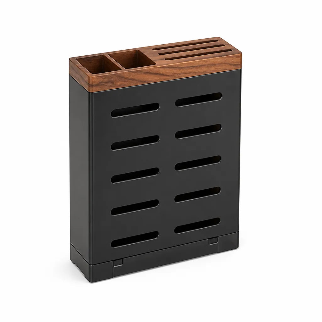 Paper Towel Holder Wall-Mount Modular Aluminum & Walnut