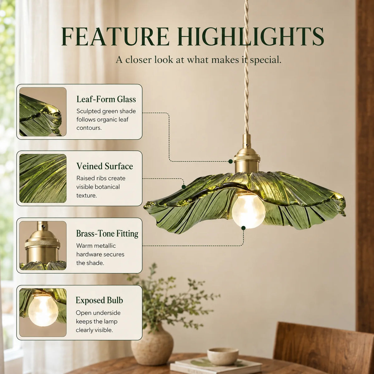 Pendant Light Rippled Glass Shade Brushed Brass Adjustable Cord
