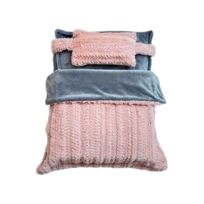 Pet Bed Plush Faux Fur Raised Edge Machine Washable