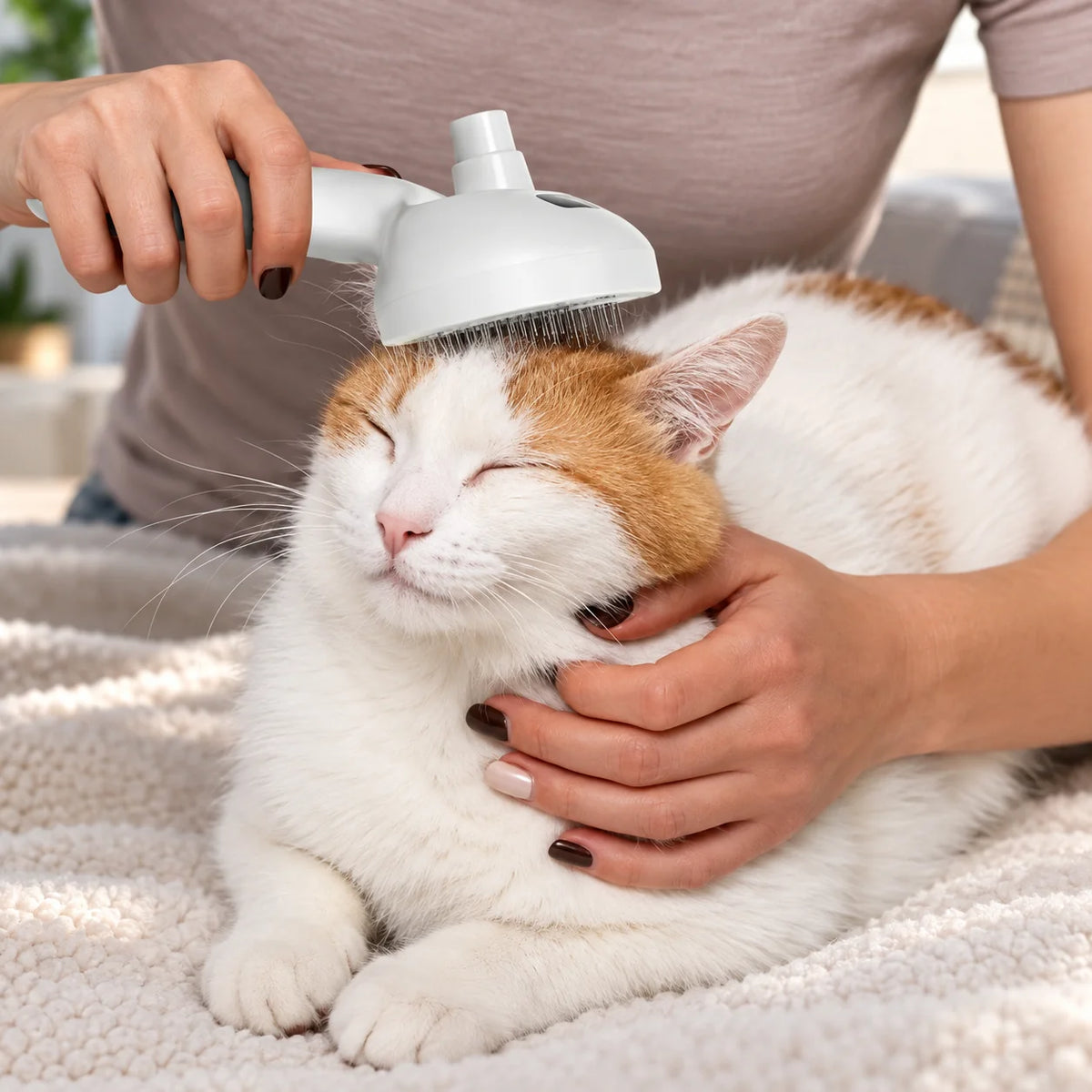 Pet Grooming Brush Built-In Mist USB Rechargeable Tangle-Free