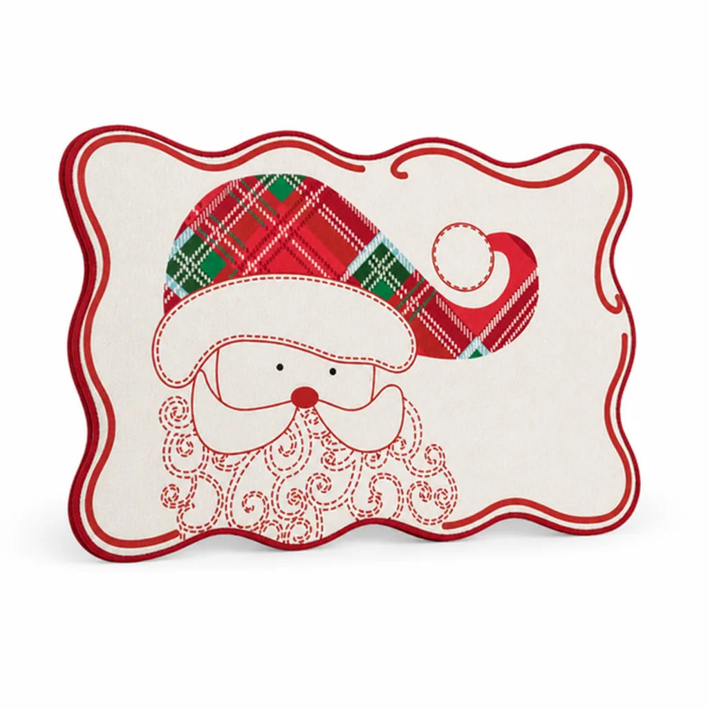 Placemat Reindeer & Check Non-Slip 12 x 18 Inch