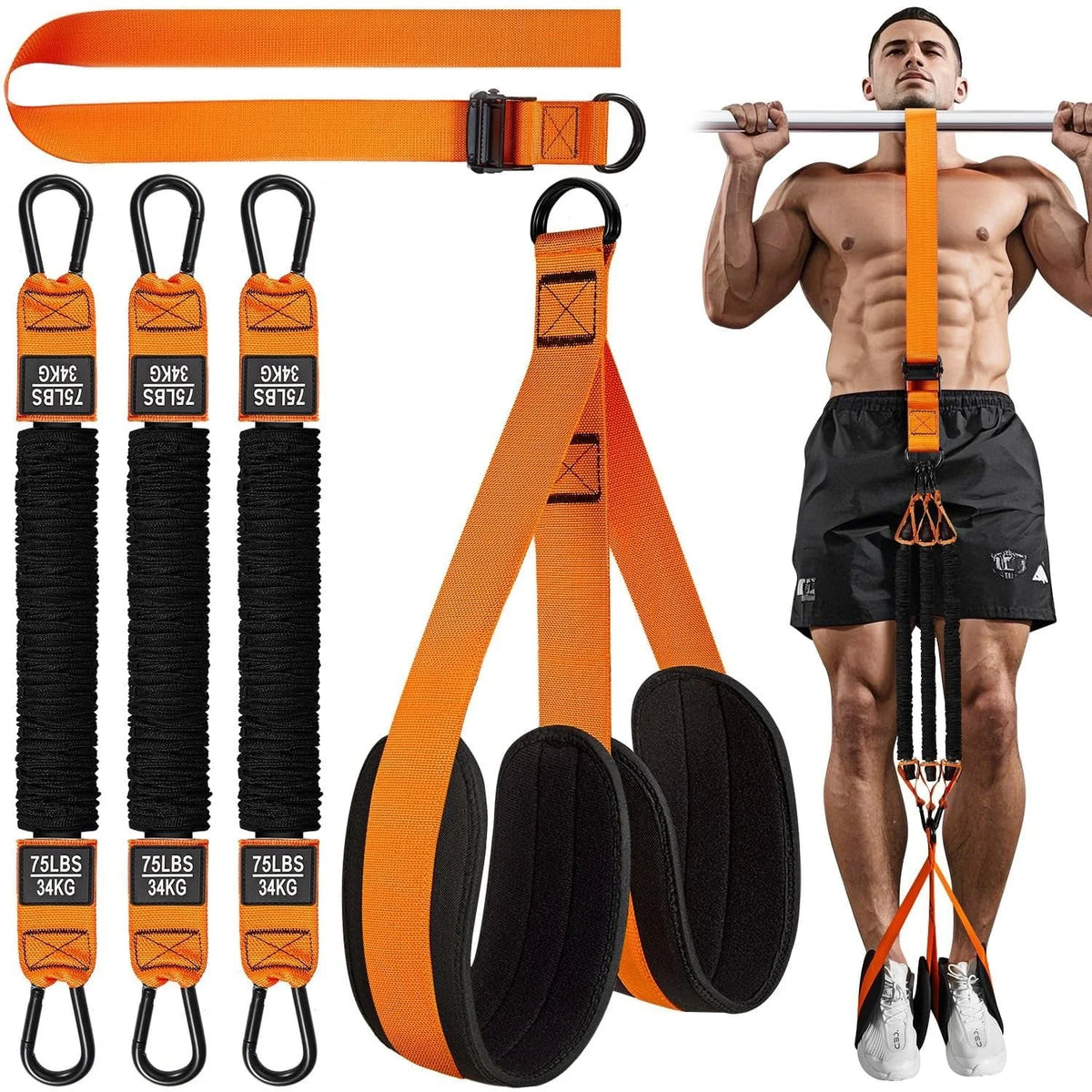 Pull Up Assist Band Double Foot System Reinforced Hooks
