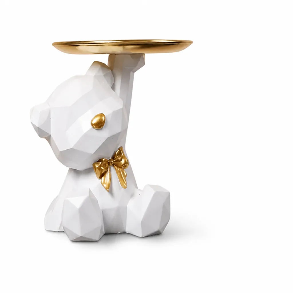 Resin Geometric Bear Key And Jewelry Dish Serving Tray