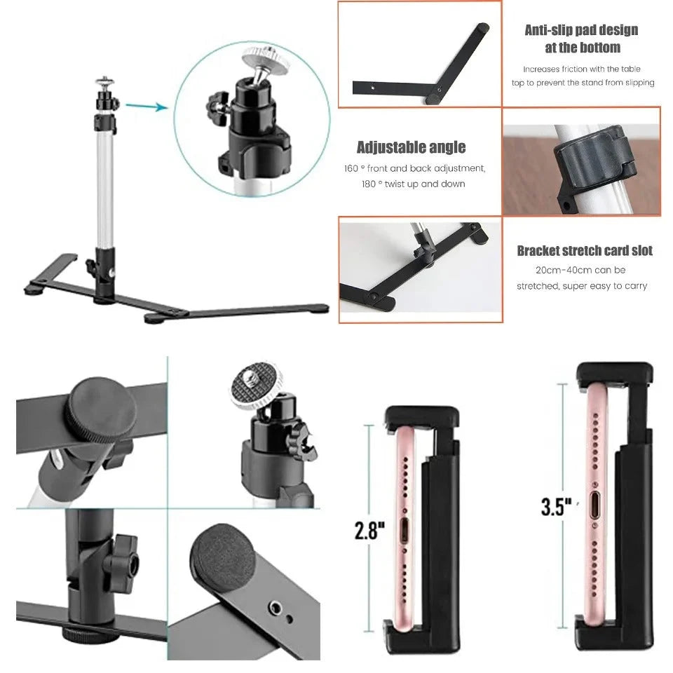 Ring Light Kit USB Powered Rotating Phone Mount