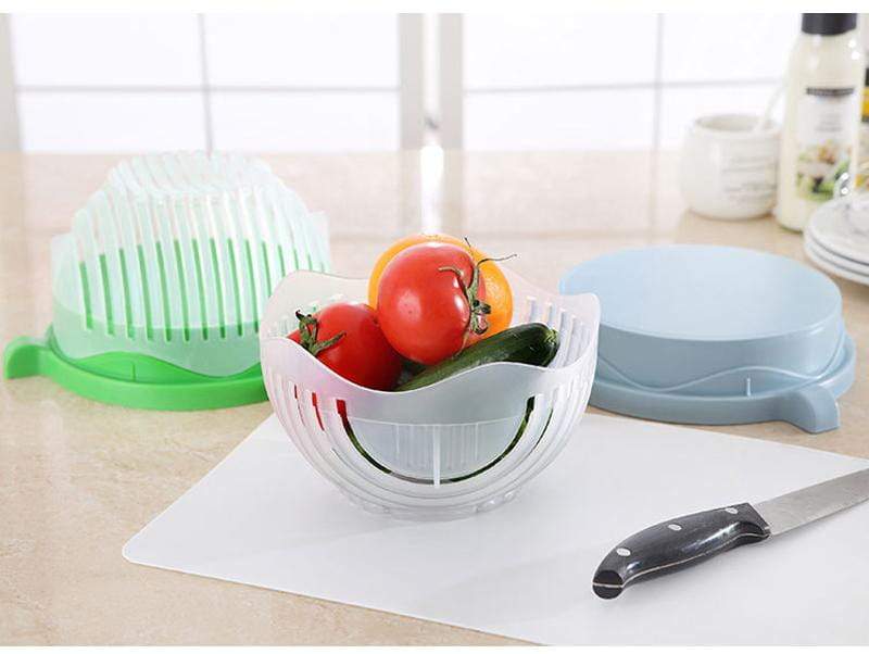 Salad Cutter Bowl Guided Slot System & Safety Cover