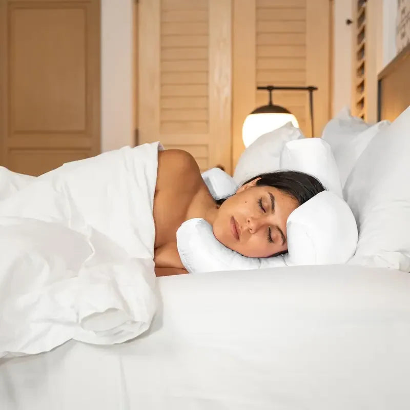 Side Sleeper Pillow Raised Frame Open Center Machine-Washable Cover