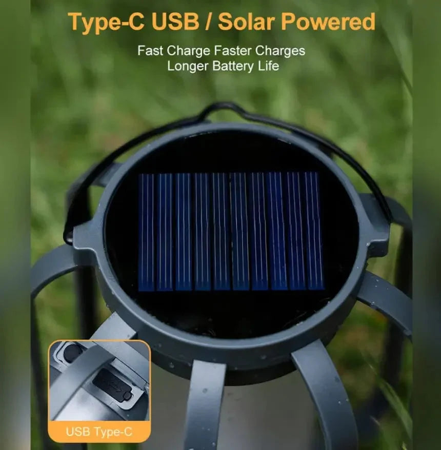 Solar Lantern Flickering Flame Automatic Dusk Sensor 12-Hour Runtime