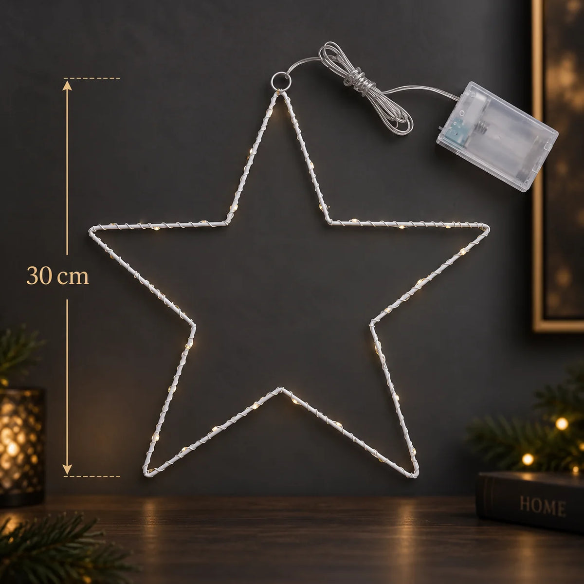 Star Wall Lights Battery-Operated Warm White LED Timer