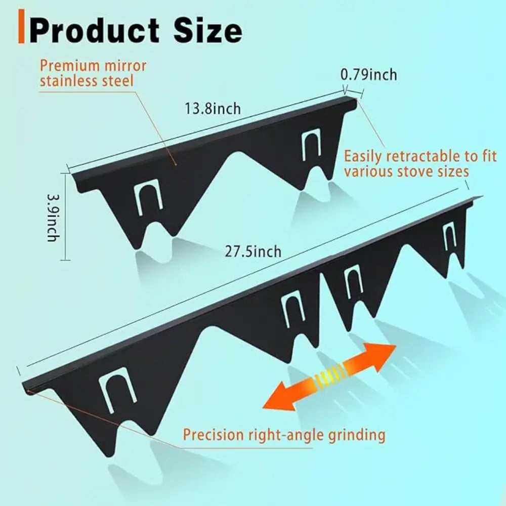 Stove Gap Cover Telescopic Heat-Resistant Stainless Steel