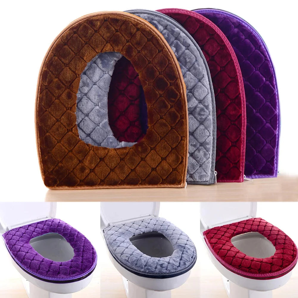 Toilet Seat Cushion Plush Padded Waterproof & Machine Washable