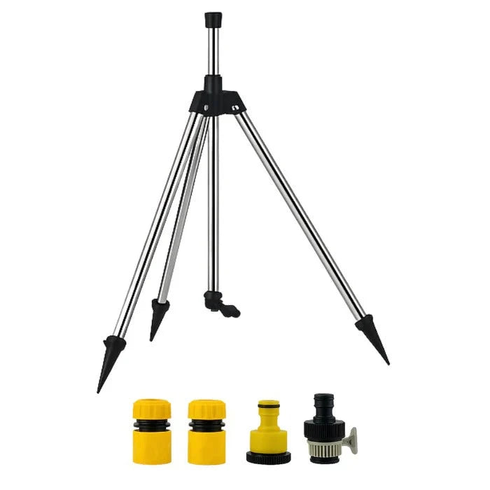 Tripod Sprinkler 360 Degree Adjustable Height & Dual Nozzles