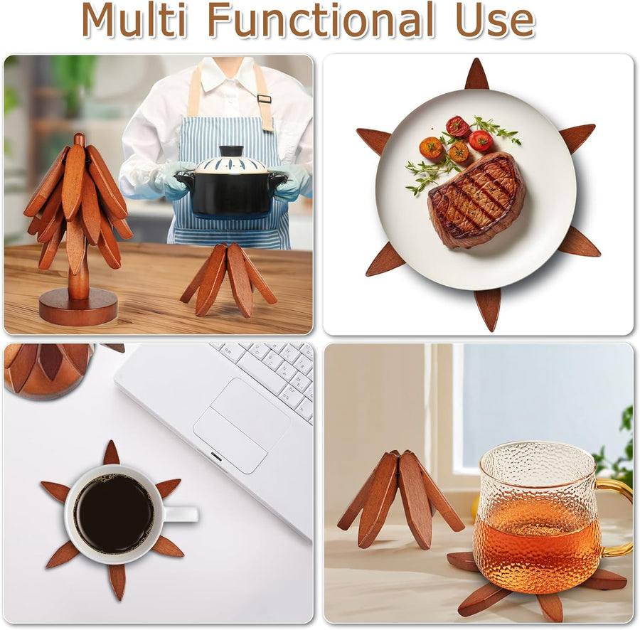 Trivet Solid Wood Foldable & Heat-Resistant