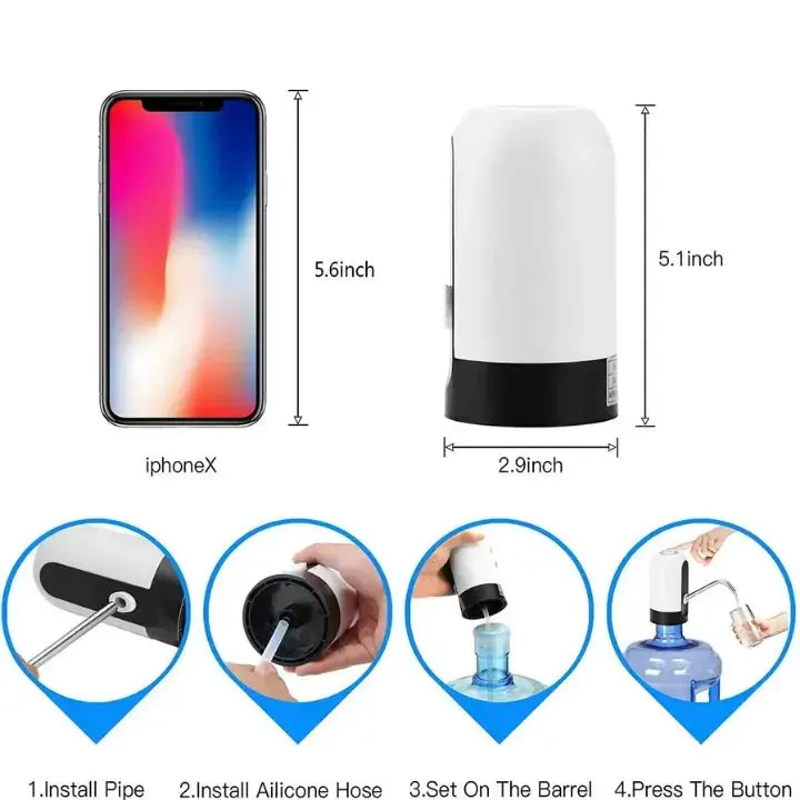 Water Bottle Pump Automatic USB Rechargeable