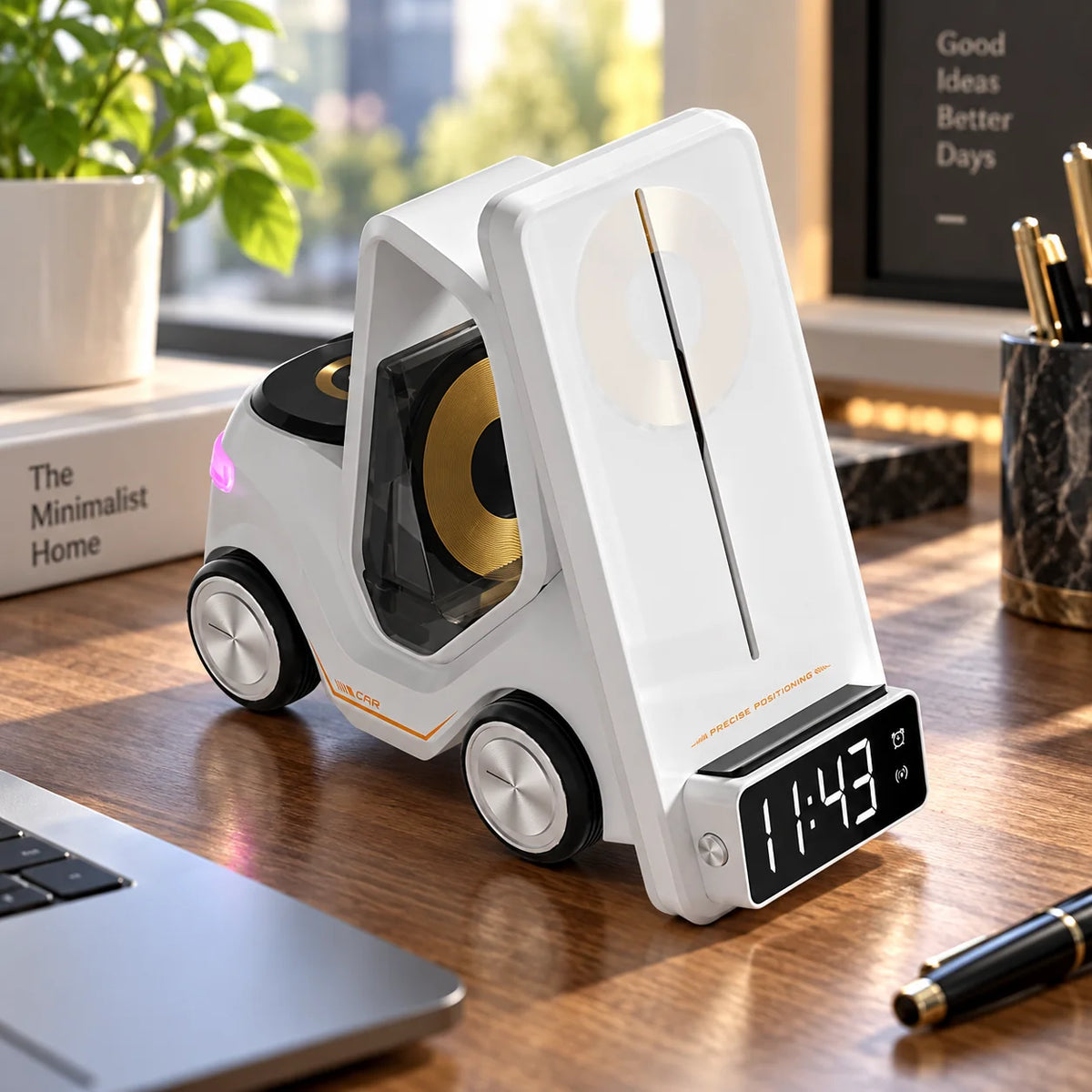Wireless Charging Dock 3-in-1 LED Alarm Clock & Ambient Light