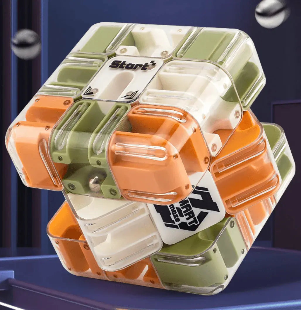 3D Maze Cube Clear View Stainless Steel Ball