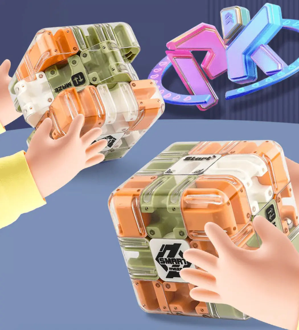 3D Maze Cube Clear View Stainless Steel Ball