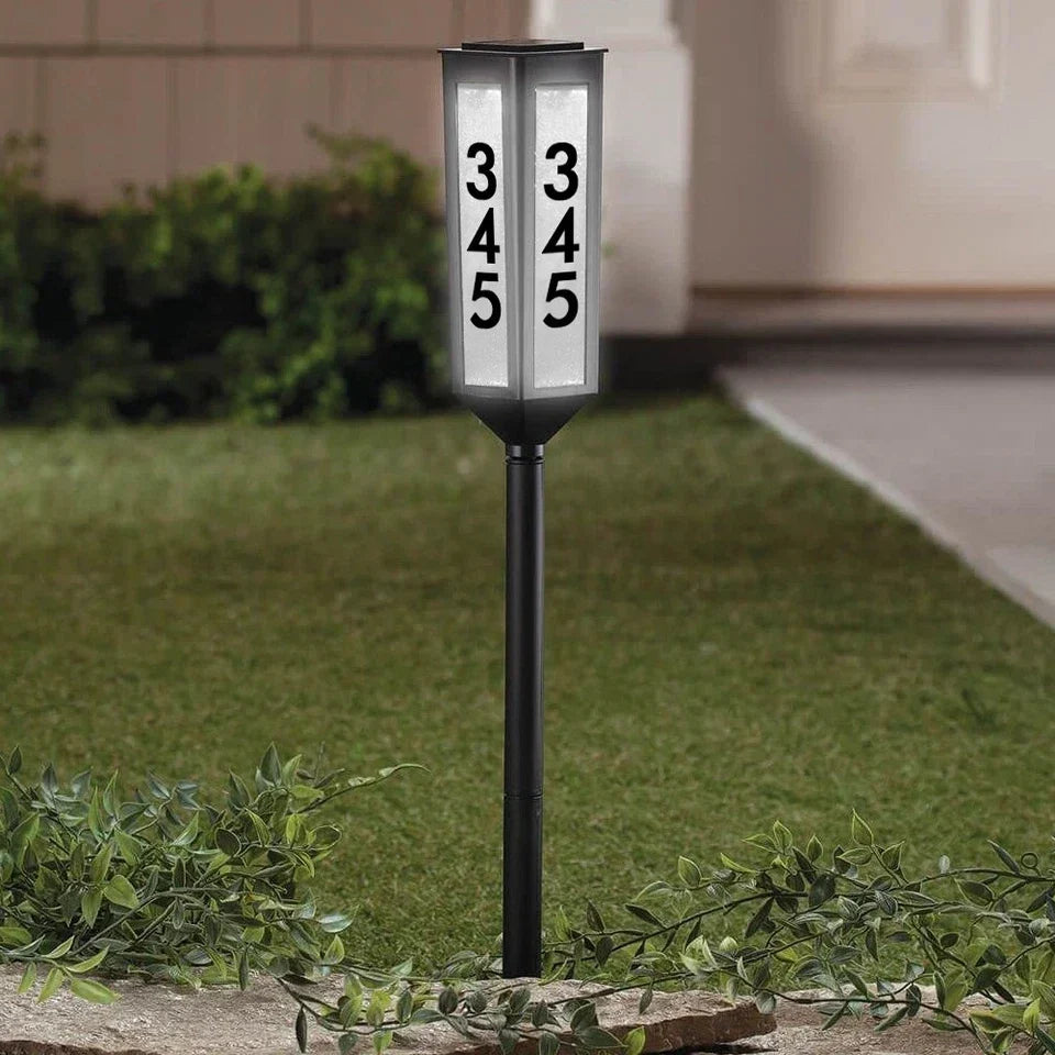 Address Stake Solar Automatic LED Four-Sided Adjustable Height