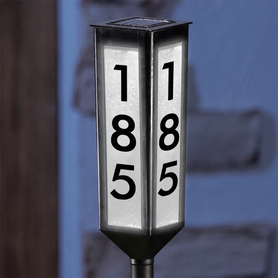 Address Stake Solar Automatic LED Four-Sided Adjustable Height