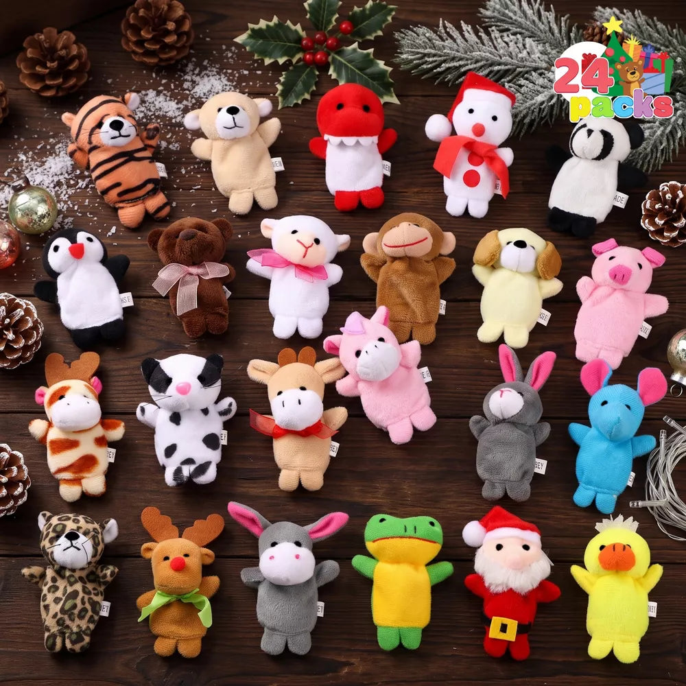 Advent Calendar Plush Finger Puppets 24 Characters Reusable Box