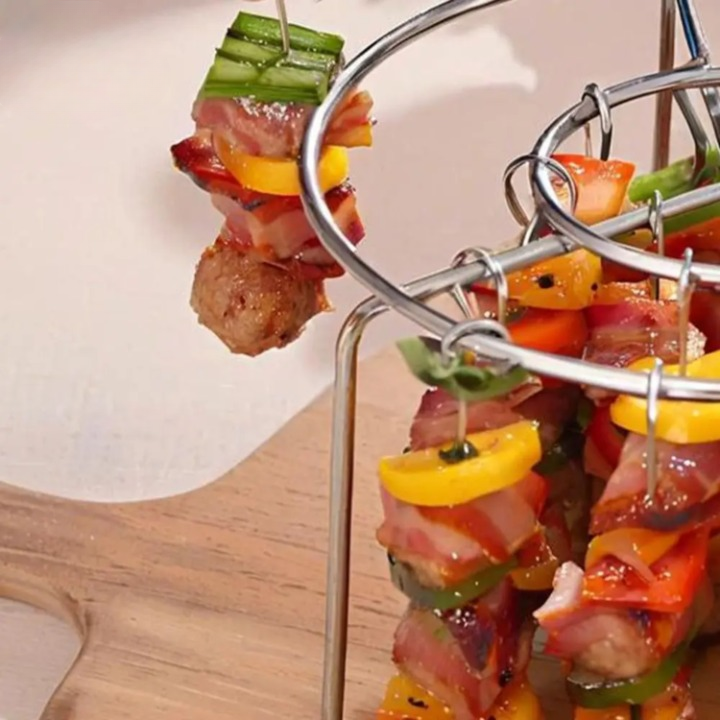 Air Fryer Skewer Attachment Rotating Stainless Steel 24 Skewers