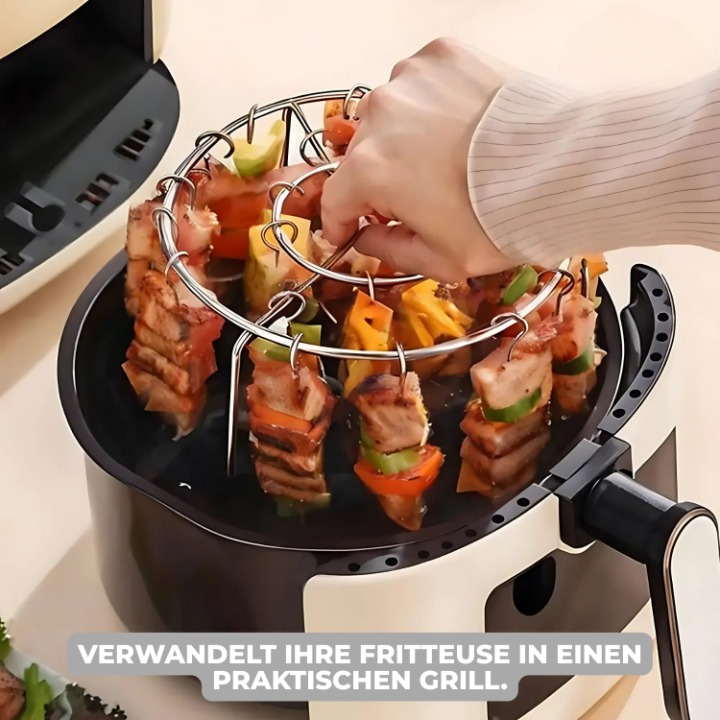 Air Fryer Skewer Rack Rotating Non-Stick Stainless Steel