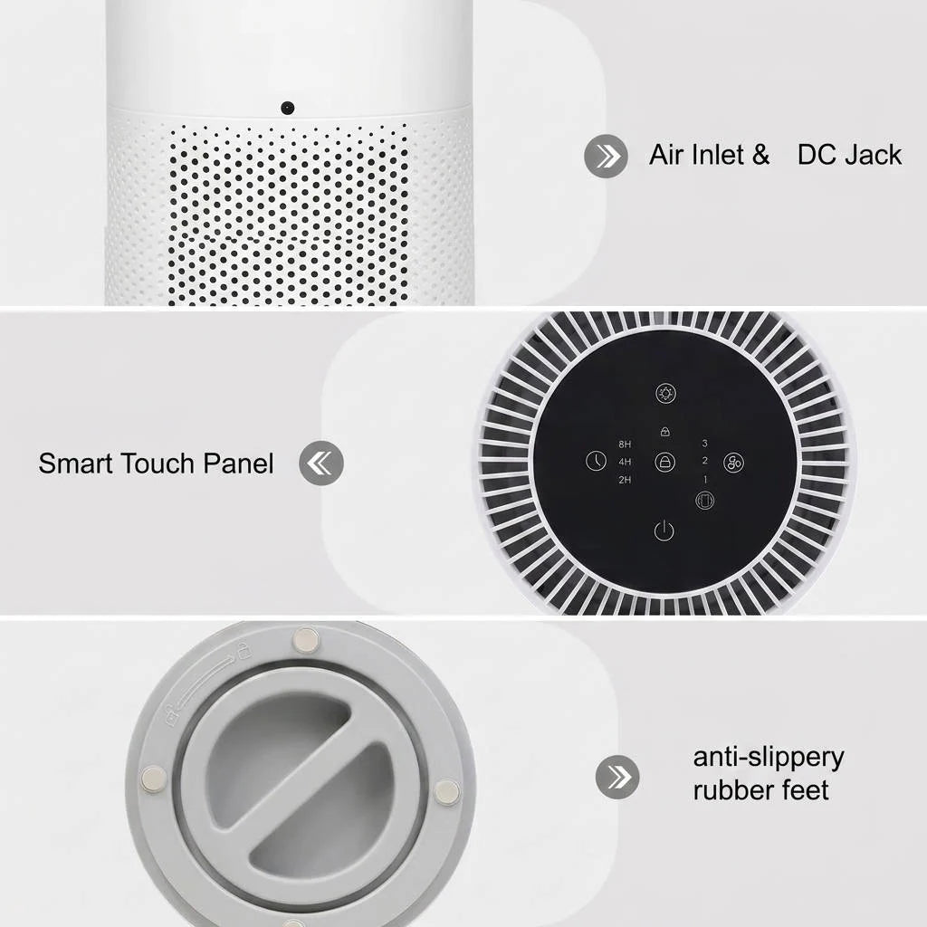 Air Purifier H13 HEPA & Activated Carbon Whisper-Quiet
