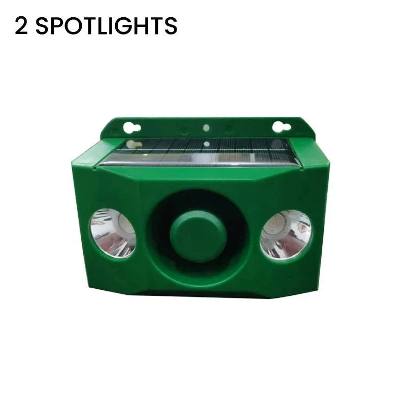 Animal Deterrent Solar Dual Flashing Lights & Alarm Weather-Resistant